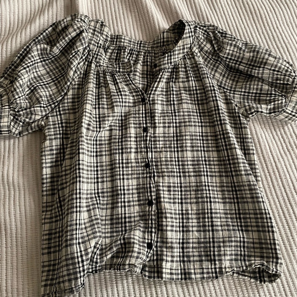 Plaid Blouse, XS